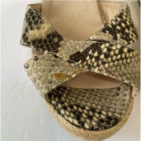 Jimmy Choo Phoenix Platform Wedge Snake Embossed Leather Straps Size 41 US 11 - Picture 5 of 15
